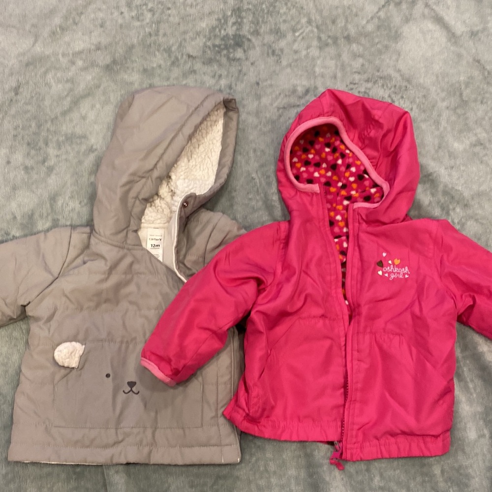 Toddler jacket bundle for chilly (but not freezing) weather. Sizes 9-12 mos